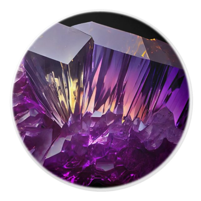 Crystal Amethyst Jewel Keramik Knob Keramikknauf (Vorderseite)