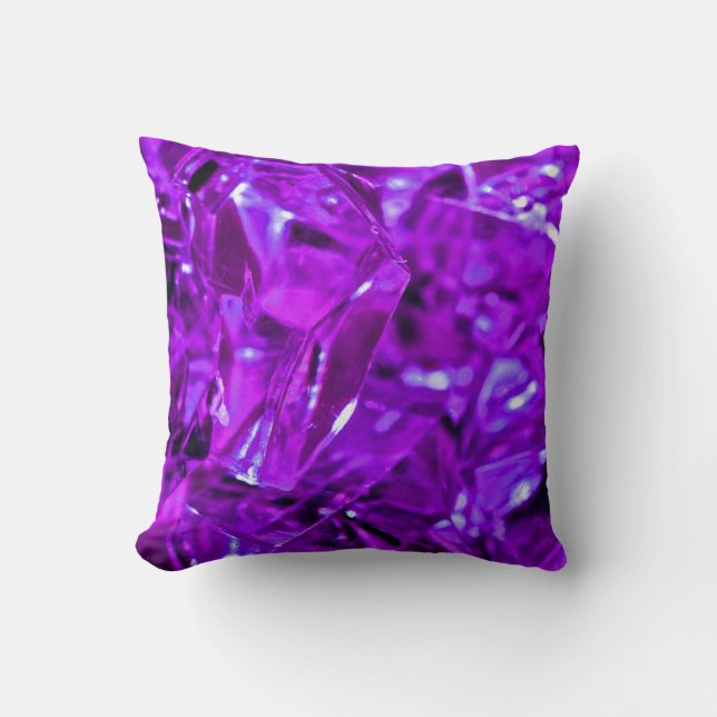 Crystal Amethyst Lila Gemstone Kissen (Vorderseite)