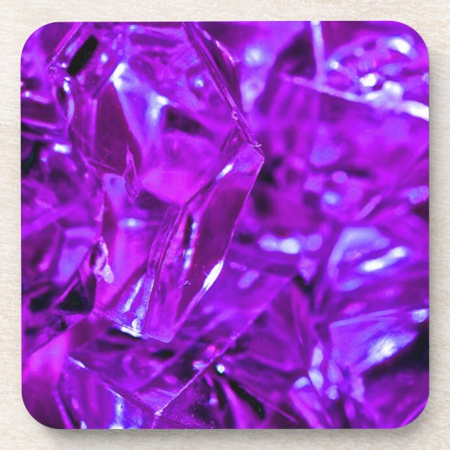 Crystal Amethyst Lila Gemstone Untersetzer (Vorderseite)
