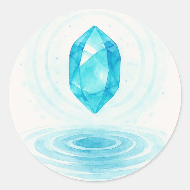 Crystal and Water Sticker – Peaceful Energy Aesthe (Vorderseite)