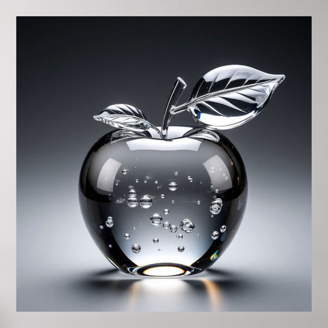 Crystal Apple Figurine mit klarem Design Poster (Vorne)