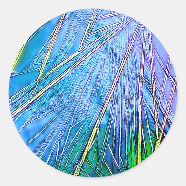 Crystal Art: Blue Crystal Runder Aufkleber (Vorderseite)