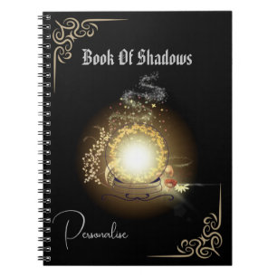 Crystal Ball Book of Shadows Funkelnd Journal Blac Notizblock