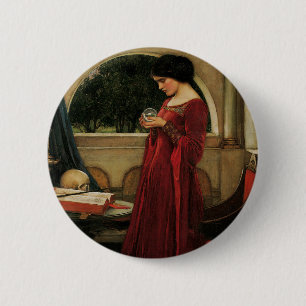 Crystal Ball Frau Waterhouse Gemälde Button