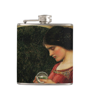 Crystal Ball Frau Waterhouse Malerei Flachmann