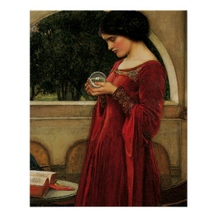 Crystal Ball Frau Waterhouse Malerei Poster