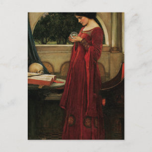 Crystal Ball Frau Waterhouse Malerei Postkarte