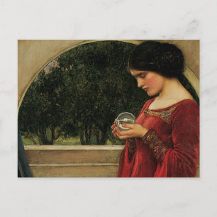 Crystal Ball Frau Waterhouse Malerei Postkarte