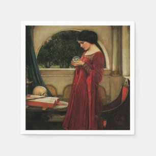 Crystal Ball Frau Waterhouse Malerei Serviette