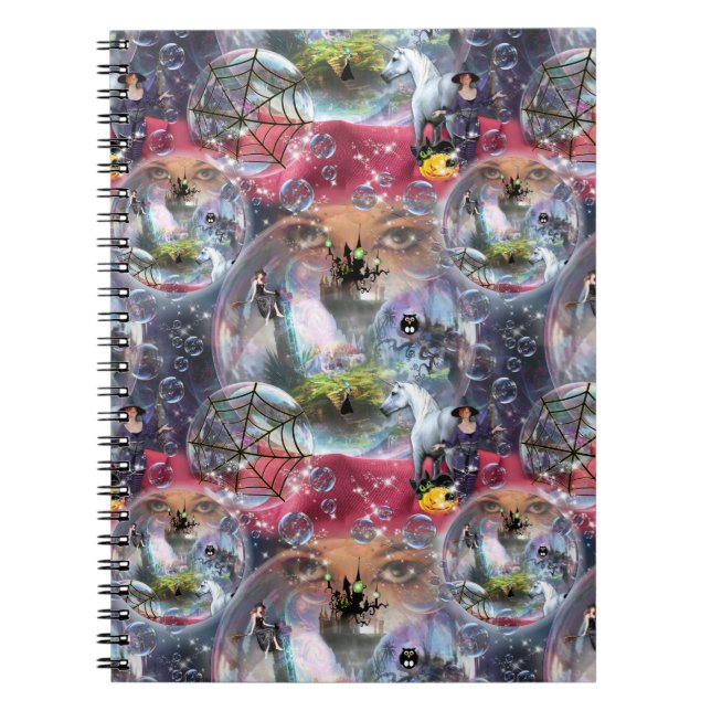 Crystal Ball Halloween Hexe Notizblock (Vorderseite)