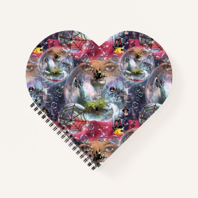 Crystal Ball Halloween Hexe Notizbuch (Vorderseite)