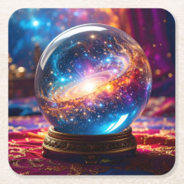 Crystal Ball - Ich sehe ein kosmisches Ereignis in Rechteckiger Pappuntersetzer