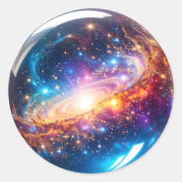 Crystal Ball - Ich sehe ein kosmisches Ereignis in Runder Aufkleber