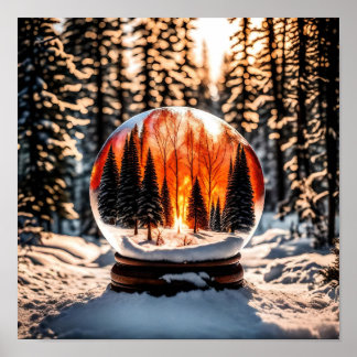 Crystal Ball mit Snow Wall Art Poster! Poster