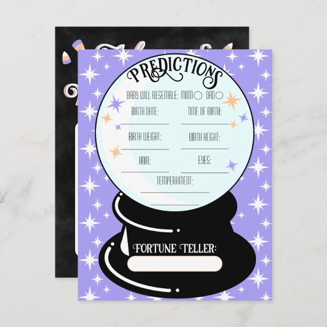 Crystal Ball Predictions Flat Note Card Mitteilungskarte (Vorne/Hinten)