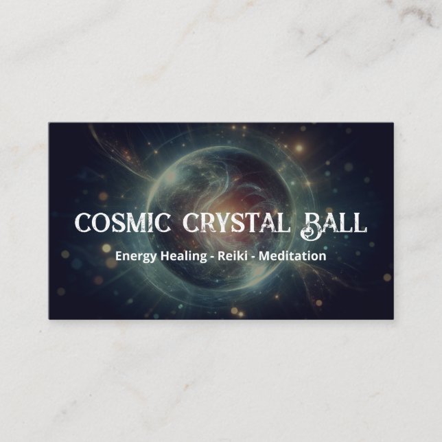 Crystal Ball Psychic Medium Tarot Reader Black Visitenkarte (Vorderseite)
