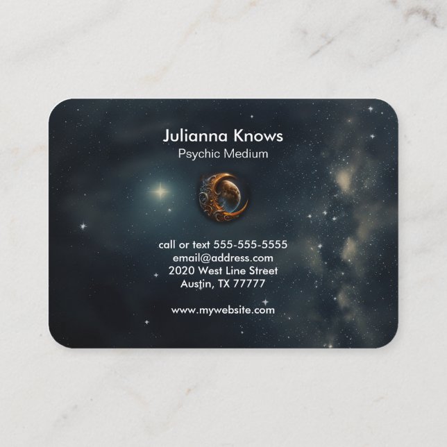 Crystal Ball Psychic Medium Tarot Reader Visitenkarte (Rückseite)
