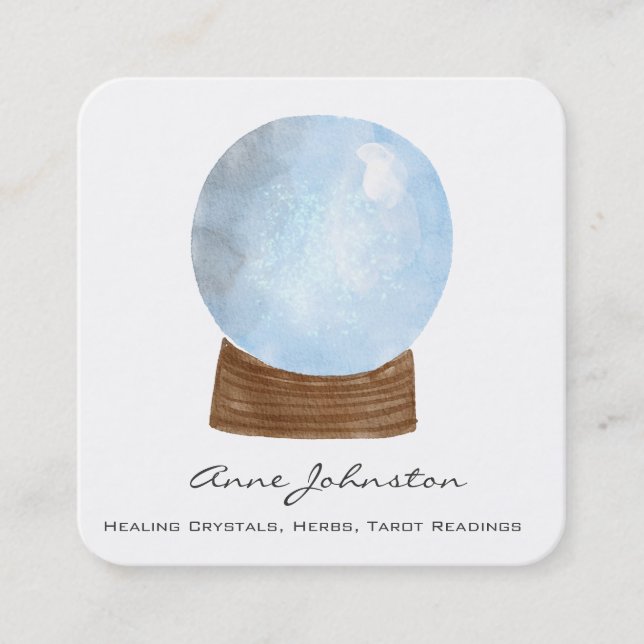 Crystal Ball Square Business Card Quadratische Visitenkarte (Vorderseite)
