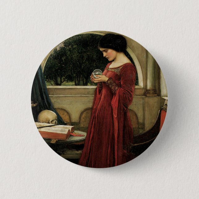 Crystal Ball von John William Waterhouse Button (Vorderseite)
