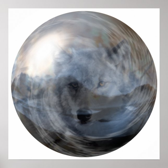 Crystal Ball Wolf Poster (Vorne)