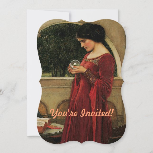 Crystal Ball Woman Wasserhausmalerei Einladung (Vorderseite)