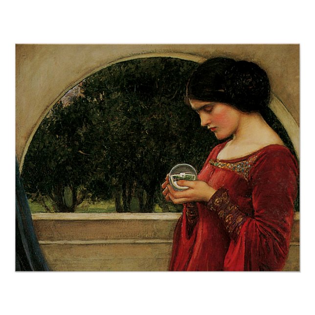 Crystal Ball Woman Wasserhausmalerei Poster (Vorderseite)