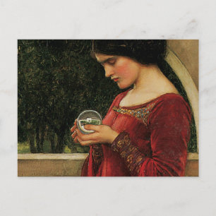 Crystal Ball Woman Wasserhausmalerei Postkarte
