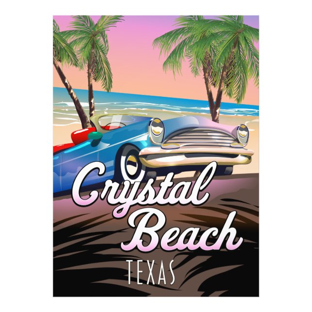 Crystal Beach Texas Reiseplakat Fotodruck (Vorne)