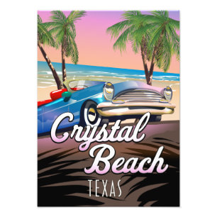 Crystal Beach Texas Reiseplakat Fotodruck