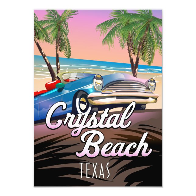 Crystal Beach Texas Reiseplakat Fotodruck (Vorne)