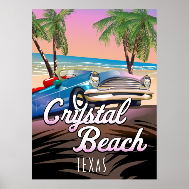 Crystal Beach Texas Reiseplakat Poster (Vorne)