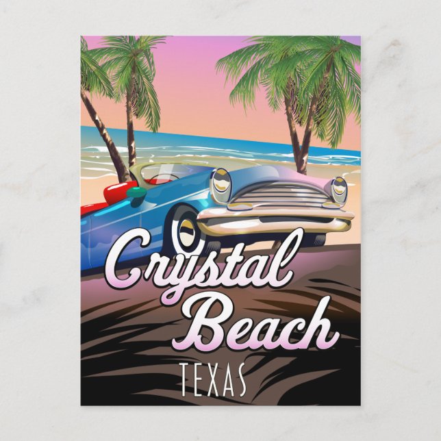 Crystal Beach Texas Reiseplakat Postkarte (Vorderseite)