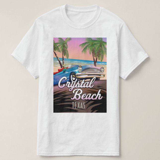 Crystal Beach Texas Reiseplakat T-Shirt (Design vorne)