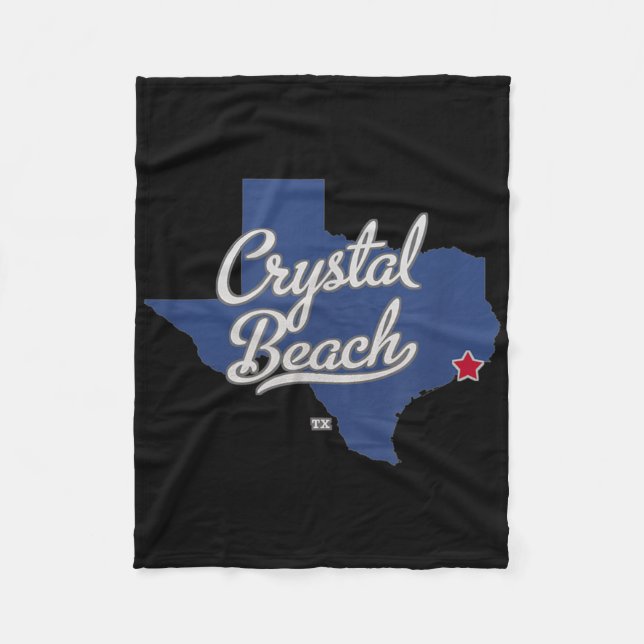 Crystal Beach Texas Tx Karte Fleecedecke (Vorderseite)