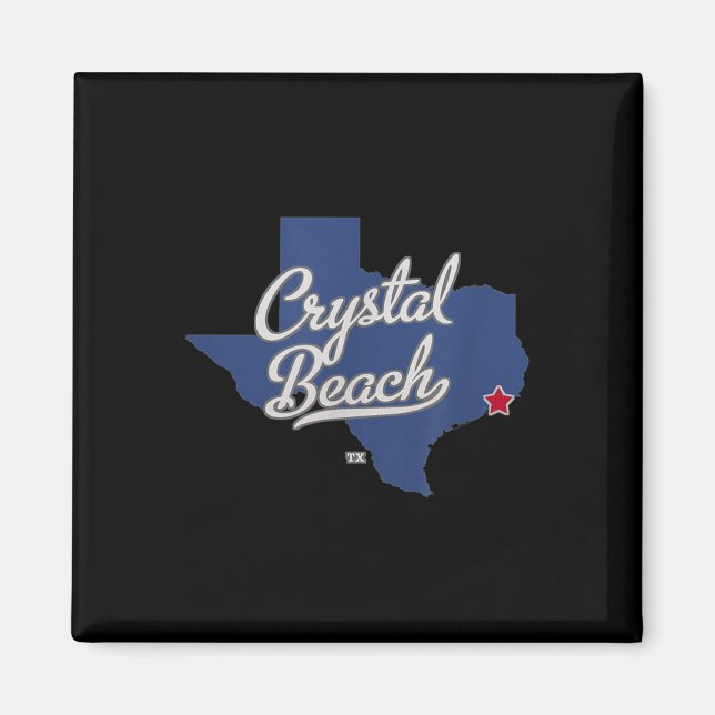 Crystal Beach Texas Tx Karte Magnet (Vorne)