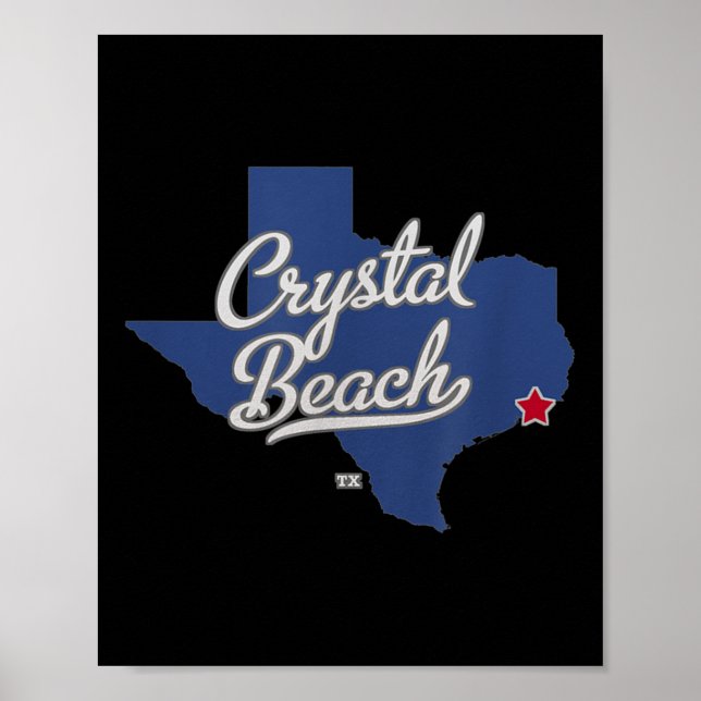 Crystal Beach Texas Tx Karte Poster (Vorne)