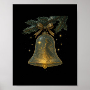 Crystal Bell glänzt Weihnachtsdesign für elegante Poster