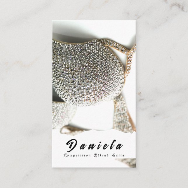 Crystal Bikini Fitness Wettbewerb Anzug Frauen Bus Visitenkarte (Vorderseite)