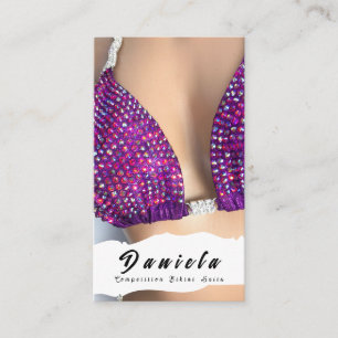 Crystal Bikini Fitness Wettbewerb Anzug Frauen Bus Visitenkarte