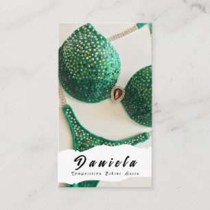 Crystal Bikini Fitness Wettbewerb Anzug Frauen Bus Visitenkarte