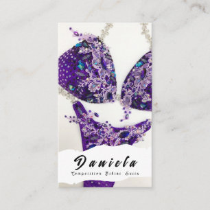 Crystal Bikini Fitness Wettbewerb Anzug Frauen Bus Visitenkarte