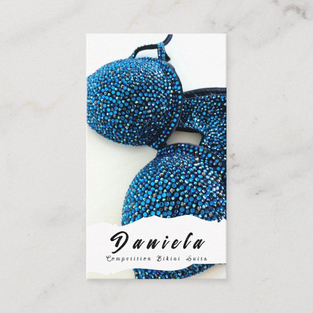 Crystal Bikini Fitness Wettbewerb Anzüge Frauen Visitenkarte (Vorderseite)