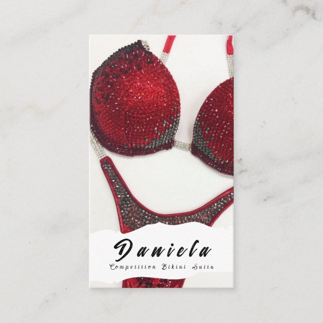 Crystal Bikini Fitness Wettbewerb Anzüge Frauen Visitenkarte (Vorderseite)