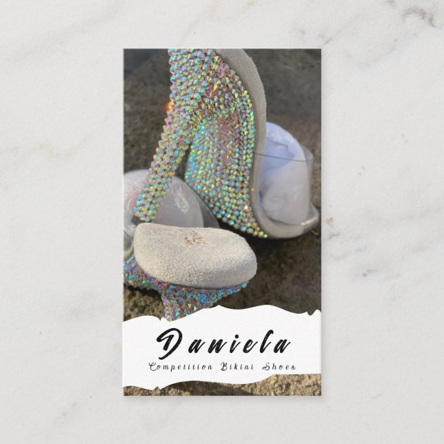 Crystal Bikini Fitness Wettbewerb Schuhe Frauen Visitenkarte (Vorderseite)