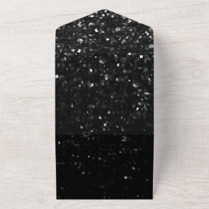 Crystal Black Bling Strass All In One Einladung