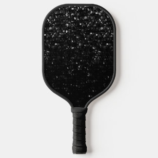 Crystal Black Bling Strass Pickleball Paddle