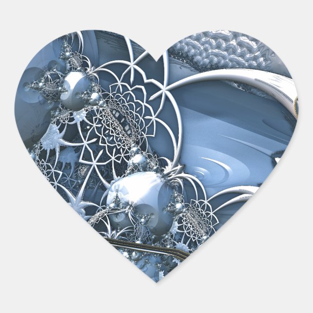 Crystal Blue Allure Herz-Aufkleber (Vorderseite)