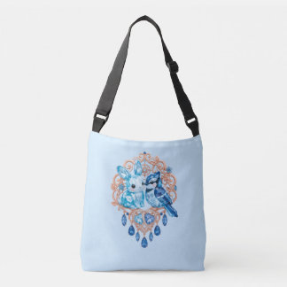 Crystal Blue Bunny and Blue Jay Heart Tragetaschen Mit Langen Trägern