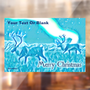 Crystal Blue Caribbean - Frohe Weihnachten Fensteraufkleber