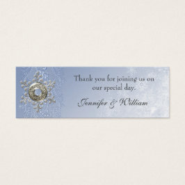 Crystal Blue Custom Winter Wedding Favor Tags